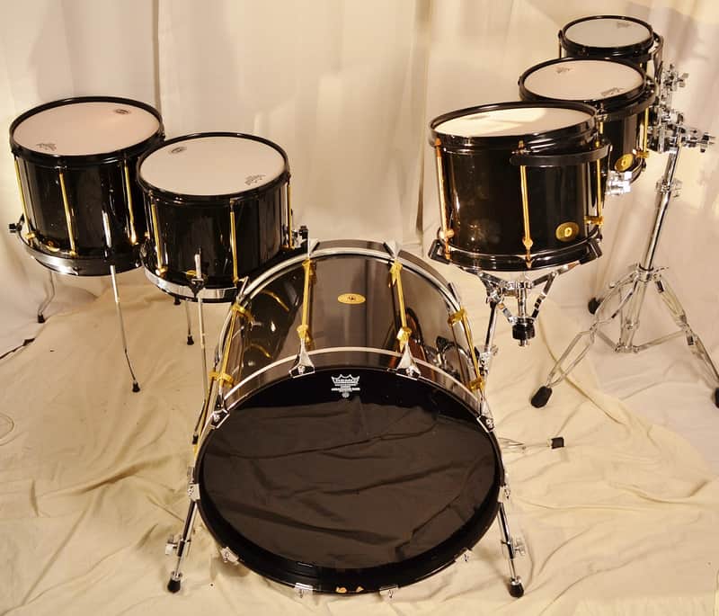 Noble & Cooley, THE FIRST SET.  22/8/10/12/13/14" Single Ply Drum Set - Black Lacquer image 1