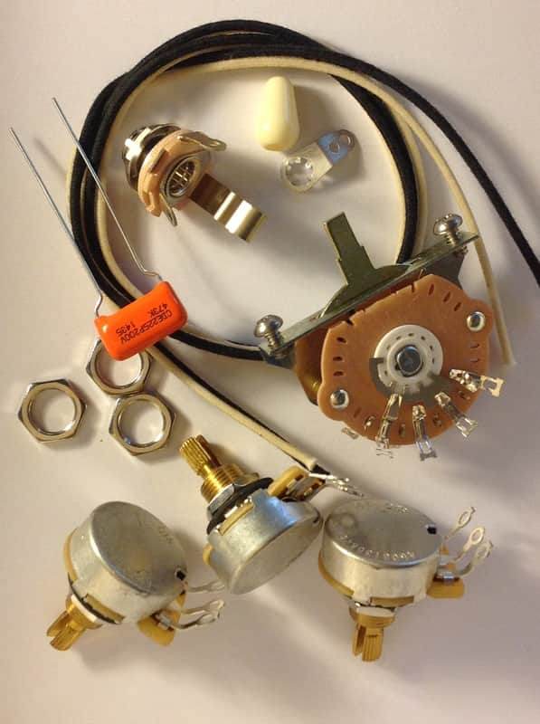 Wiring Harness Kit for Stratocaster CTS Oak Switchcraft .047uf Sprague 225P image 1