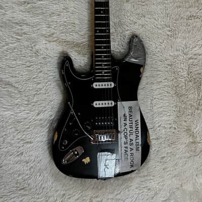 Kurt Cobain Vandalism Strat - Left Handed Custom Built Replica With Hard Shell Case image 2
