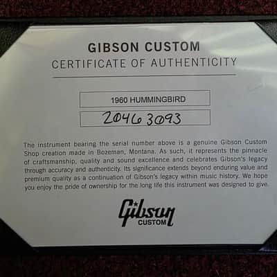 2023 Gibson Custom Shop 1960 Hummingbird Fixed Bridge VOS Heritage (Pre-Owned) - Cherry Sunburst w/case image 22