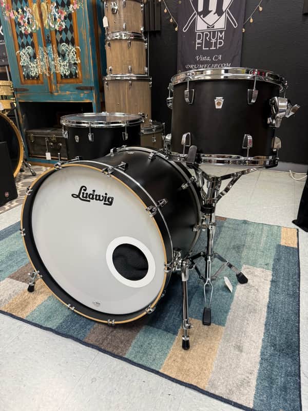 Ludwig Nuesonic Black Wrap 3pc Drum Set image 1