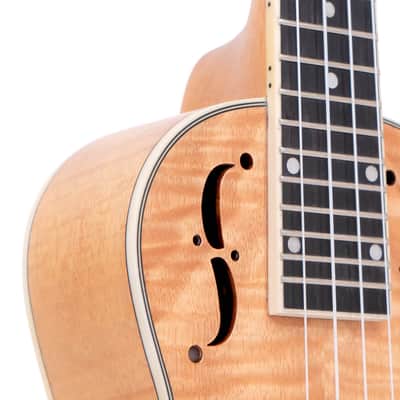Gold Tone ResoMaple/L: Lefty Concert-Scale Curly Maple Resonator Ukulele with Gig Bag image 4