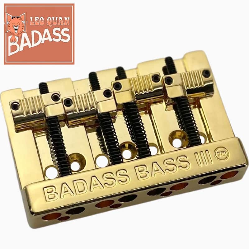 NEW Leo Quan® Badass® Bass III BRIDGE for Fender Precision Jazz GROOVED - GOLD image 1