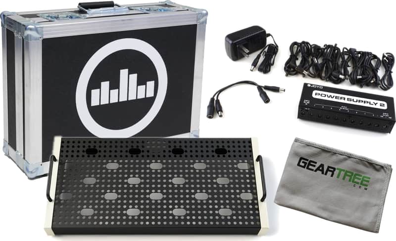 Temple Audio Solo 18 Vintage White Pedalboard w/Flight Case, Power Supply, and Cloth image 1