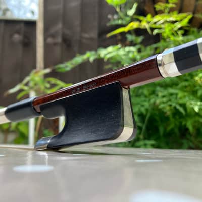 Double Bass French Bow - G.B.Bows - Snakewood Model - Silver Mounted image 3