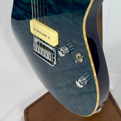 Tom Anderson Guitarworks Hollow Cobra 2000 - Deep Ocean Blue W/ Binding image 9
