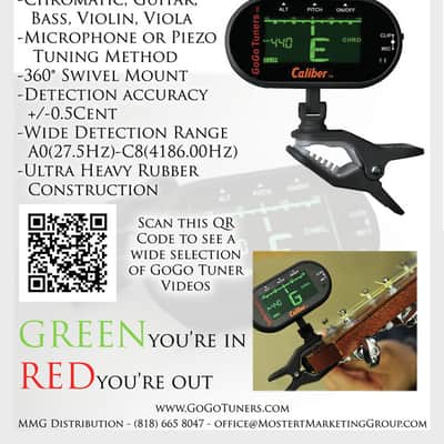 GoGo Tuners Caliber Multi Instrument Clip On Tuner - Black image 2