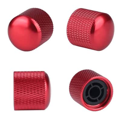 3pcs Red Metal Guitar and Bass Control Knobs Set image 2