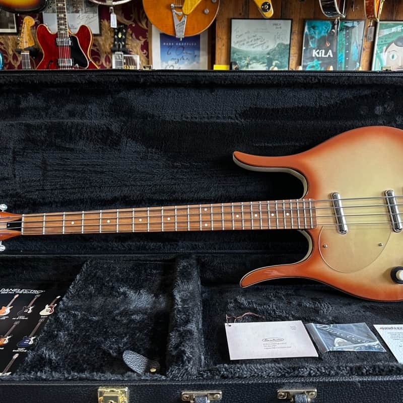 2010s Danelectro Longhorn Bass Left-Handed Copper Burst