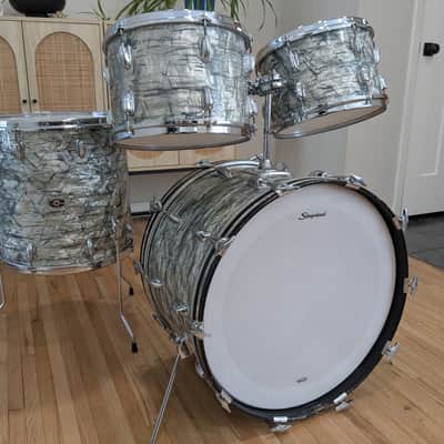 Slingerland "New Rock" Outfit Drum Set 1970s - Light Blue Pearl image 1