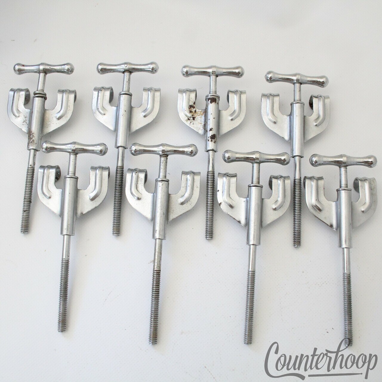 Pearl 8x Bow-Tie Bass Drum Tension T-Rods+Claws Metric Japan Vintage 60s 4 1/8" — main photograph