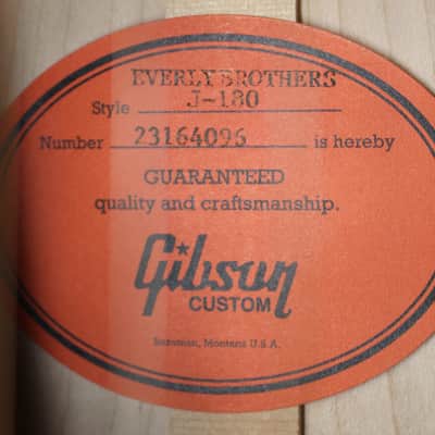 2024 Gibson Custom Everly Brothers J-180 Acoustic-Electric Guitar Ebony w/Case Demo image 9