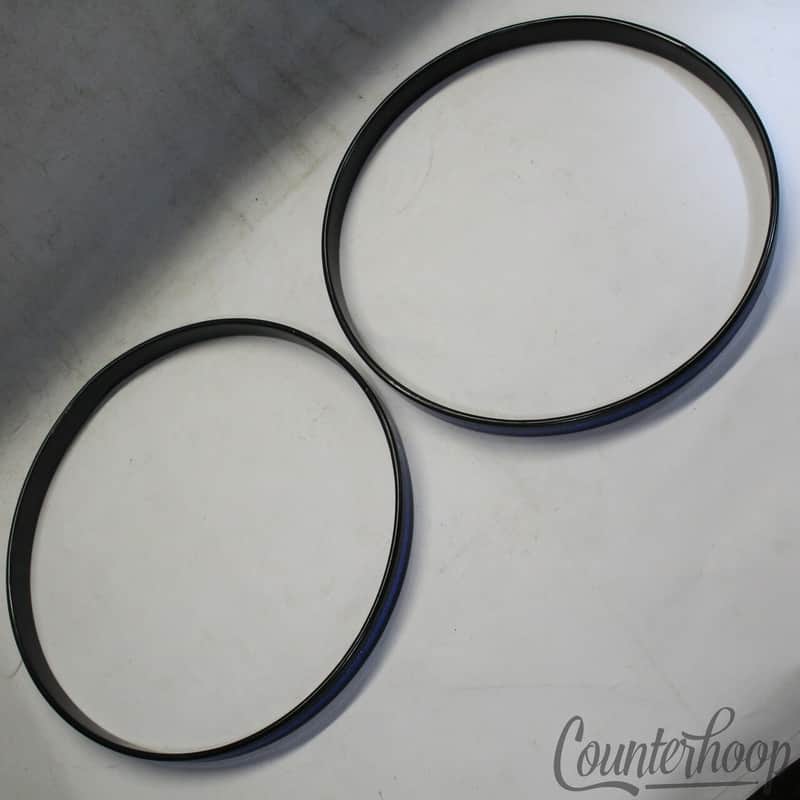 2x 20" Maple Bass Drum Hoops/Rims USA Vintage Style Blue Sparkle Inlays Ludwig image 1