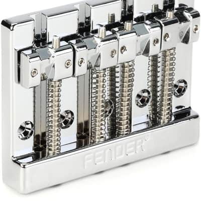Fender HiMass 4-string Bass Bridge - Chrome with Zinc Saddles image 1