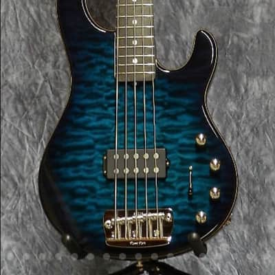 Ernie Ball MusicMan BFR StingRay 5H 20th Anniversary Tahitian Quilt. #6 of 10 StingRay 5H 2007 Tahitian Blue Quilt-Matching Headstock-Tahitian Blue Birdseye Neck image 9