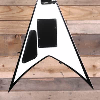 IMC / FU-Tone Custom Jackson King V JS32 Electric Guitar White w/ Black Bevels image 3