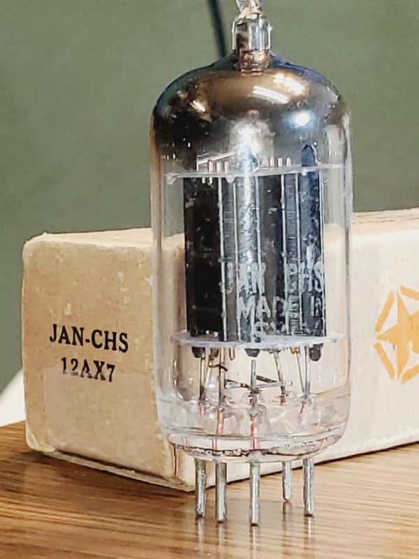 JAN-CHS 12AX7 Sylvania Black Plate 1952 MaxiPreamp2/TV7 tested (1) tube lot image 1