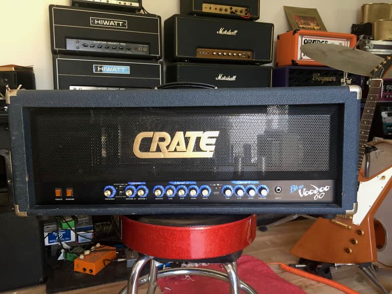 1995 Crate Blue Voodoo 60 Head BV-60H Made in USA 60 Watt All Tube