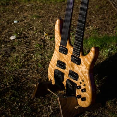 Ekrem Özkarpat Custom Made Double Neck Fretted/Fretless Headless Electric Guitar--Worldwide Shipping image 17