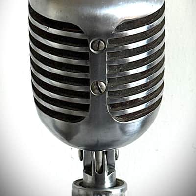 Vintage Shure 556C Fatboy Microphone, 1940's, original element, w/cable-stand image 8