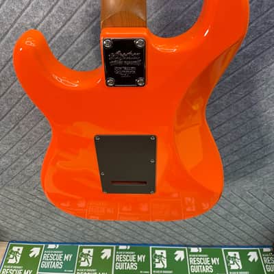 Schecter Nick Johnston "Thumper" FretWerx In-USA Setup and Fret Polish 2020's HSS - Orange w/ Custom Vinyl Flowers image 14