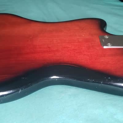 Vintage 60s Japan Teisco Bobcat Solid Single Coil Electric Guitar Red Black image 15