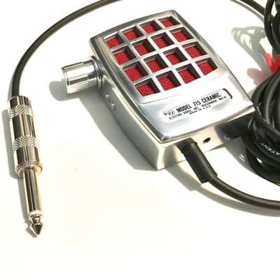 Custom Vintage 1950’s Electro-Voice 715 Satin Chrome HiZ Microphone - Shure Ceramic Element- Built-in Volume Control image 1