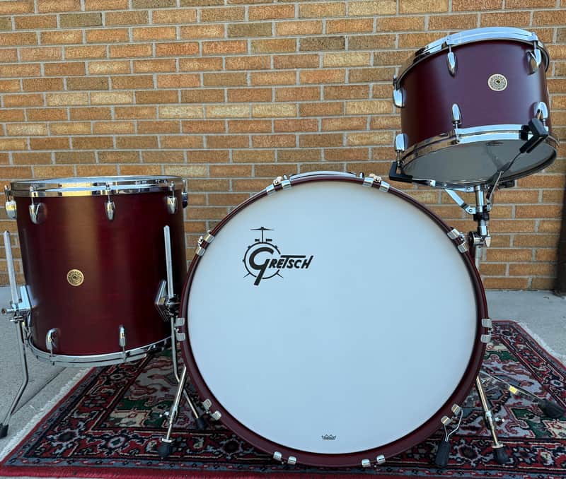 Gretsch USA Custom Drums Satin Rosewood 13/16/24 Shell Pack CLEAN image 1