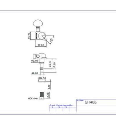 Grover 406C6 Rotomatic Mini 6 in Line Self Locking Machine Heads, Chrome image 3