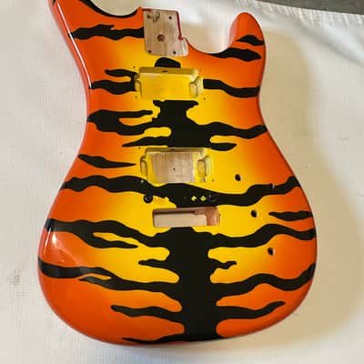 2010's Kramer Pacer Vintage Series Bengal Tiger Stripe Guitar Body Floyd Ready image 5