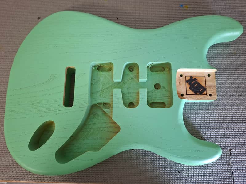 XGP Strat - Premium swamp ash-Matte grain surf green image 1