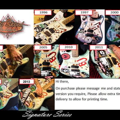 Custom Billie Joe Armstrong 'Blue' Guitar Stickers Decals 1996 to 2016 Green Day image 2