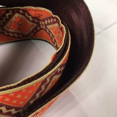 Souldier Rustic Burgundy Orange Guitar Strap with Burgundy Ends *Free Shipping in the USA* image 3