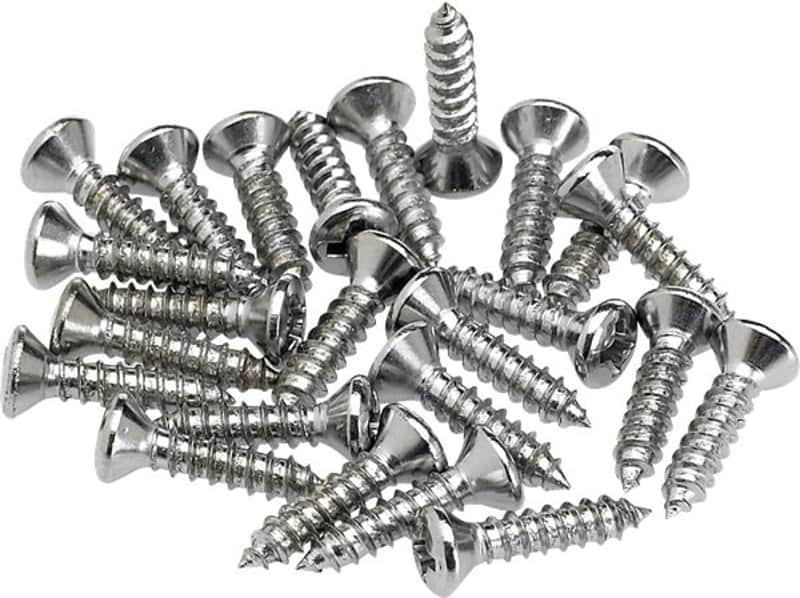 Fender Chrome Pickguard and Control Plate Mounting Screws 1/2" Phillips Head-Pack of 24 image 1