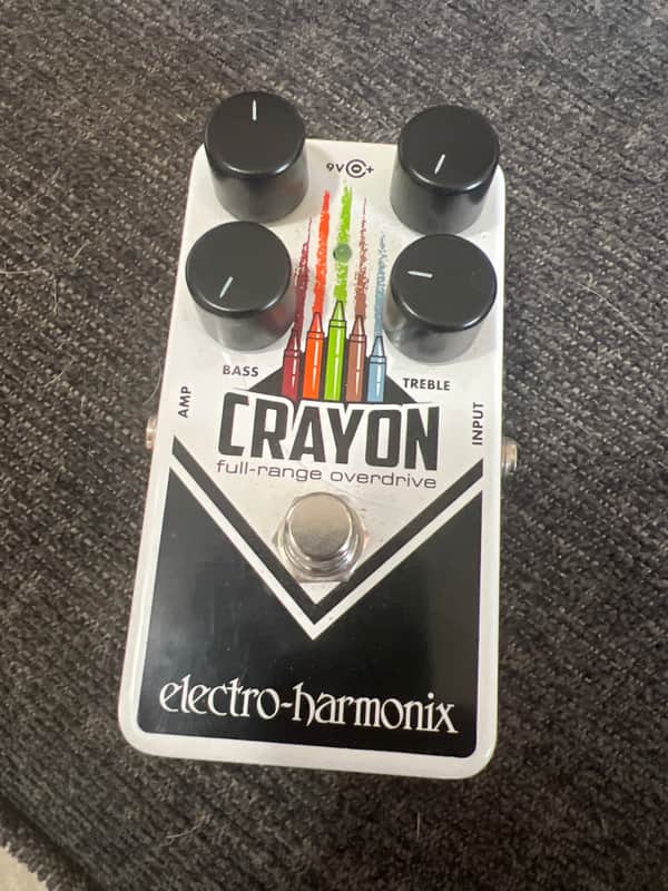 Electro-Harmonix Crayon 69 Full-Range Overdrive 2015 - Present - White with Vertical Crayons image 1