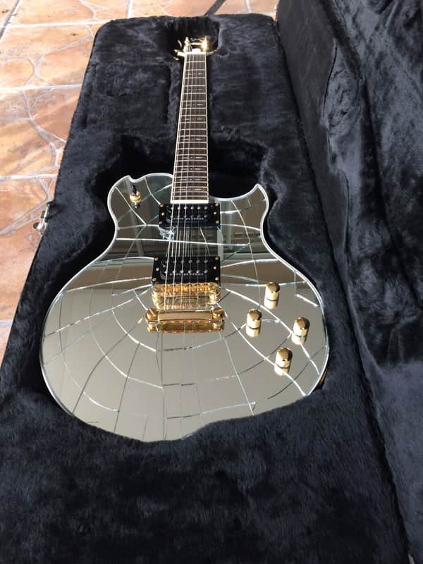 Minarik Lotus Studio Xtreme Cracked Mirror Ball Tone Tail Electric Guitar Ser # 000010  w/Orig Case image 1
