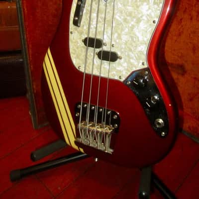 1973 Fender Mustang Bass Competition Red w/ Original Hardshell Case image 1