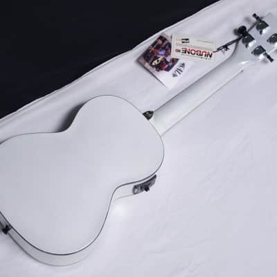 KALA Jazz Tenor Metallic White archtop acoustic electric UKULELE new UKE w/ Bag image 2