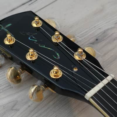 AIO SC77 Left Handed Electric Guitar - Solid Black *Cream Inlay w/SKB-56 Hard Case imagen 9