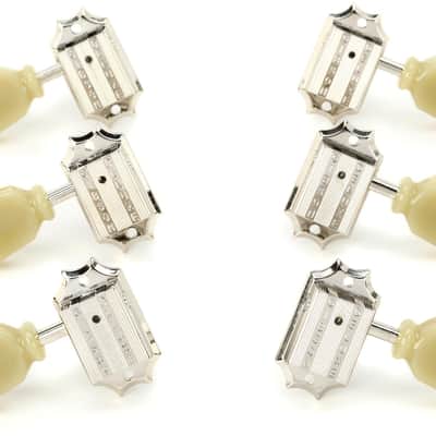Gibson Accessories Vintage Tuning Machine Set - Nickel with Green Buttons