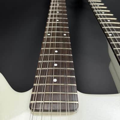 Pre-Owned Danelectro Doubleneck Electric Guitar - White Pearl image 4