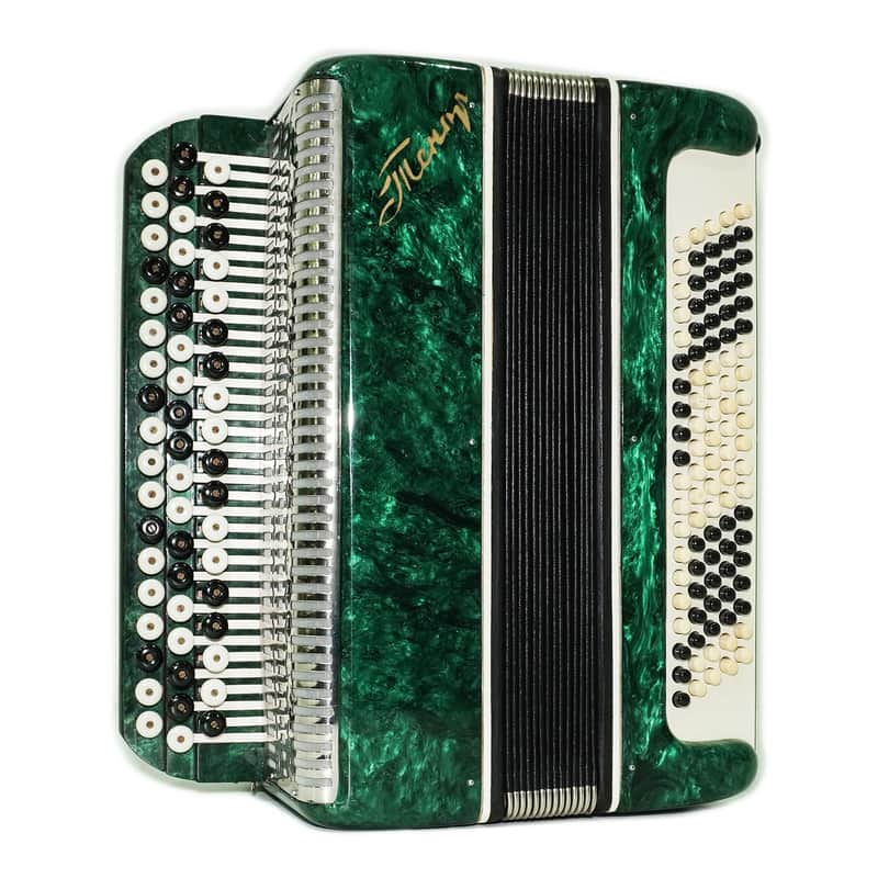 Tenor Bayan Ukraine Chromatic Button Accordion 100 Bass, New Straps and Case, Concertina Stradella B System, Harmonica in Tune, 2726 image 1