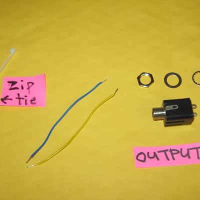ONE lightly used genuine Boss OUTPUT jack + wires, nut, washers, & zip tie - specifically from 2009 (but can be used on other year BOSS pedals) NO pedal / NO other parts (let me know if wires need to be soldered on for you) image 1