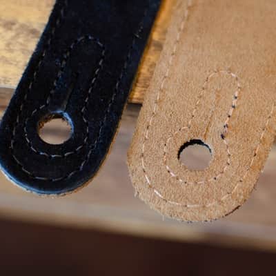 Taylor 2.5" Embroidered Suede Guitar Strap - Black image 6