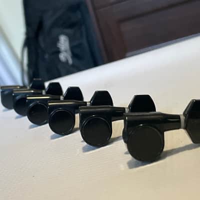 2000's Korean Era Ibanez S & RG Series Black Dual Pin Tuning Pegs Tuners 6 In LIne image 2