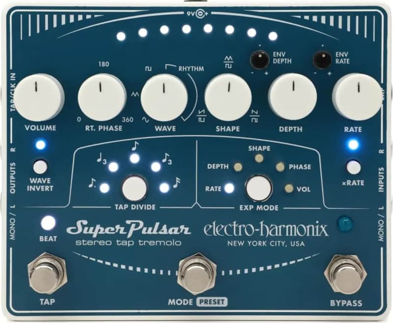Electro-Harmonix SUPER PULSAR Super Tremolo Pedal w/ EHX Power Supply image 1
