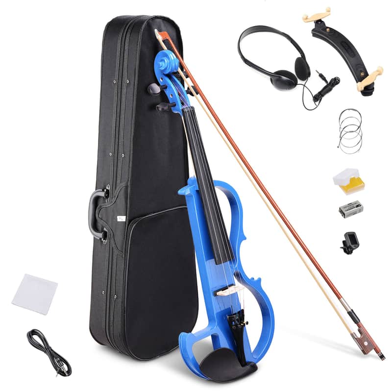 Cxxss 4/4 Violin Electric Violin(right hand)Blue-US image 1