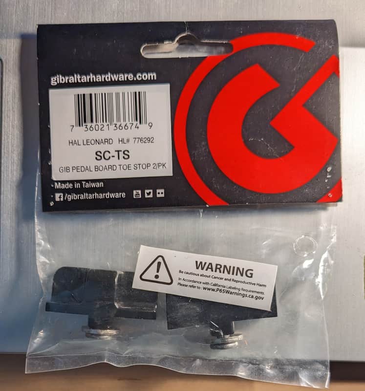 Gibraltar SC-TS Pedal Board Toe Stop 2 Pack image 1