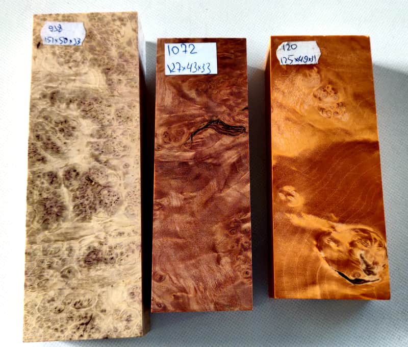 Afzelia Burl / Amboyna Burl and Maple Burl blank - Wood Lumber Blank DIY Material for Musical Instruments Tools image 1