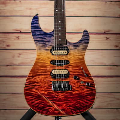 ESP Custom Shop Snapper CTM FM "Ocean Sunset Fade"  w/ Ebony Fingerboard (NAMM 2019 Exhibition Gtr) image 3